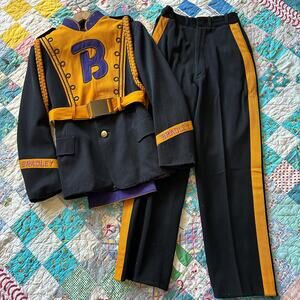 Vintage 50s/60s Wool 3 Piece Marching Band Uniform High Waist + Vest Overlay